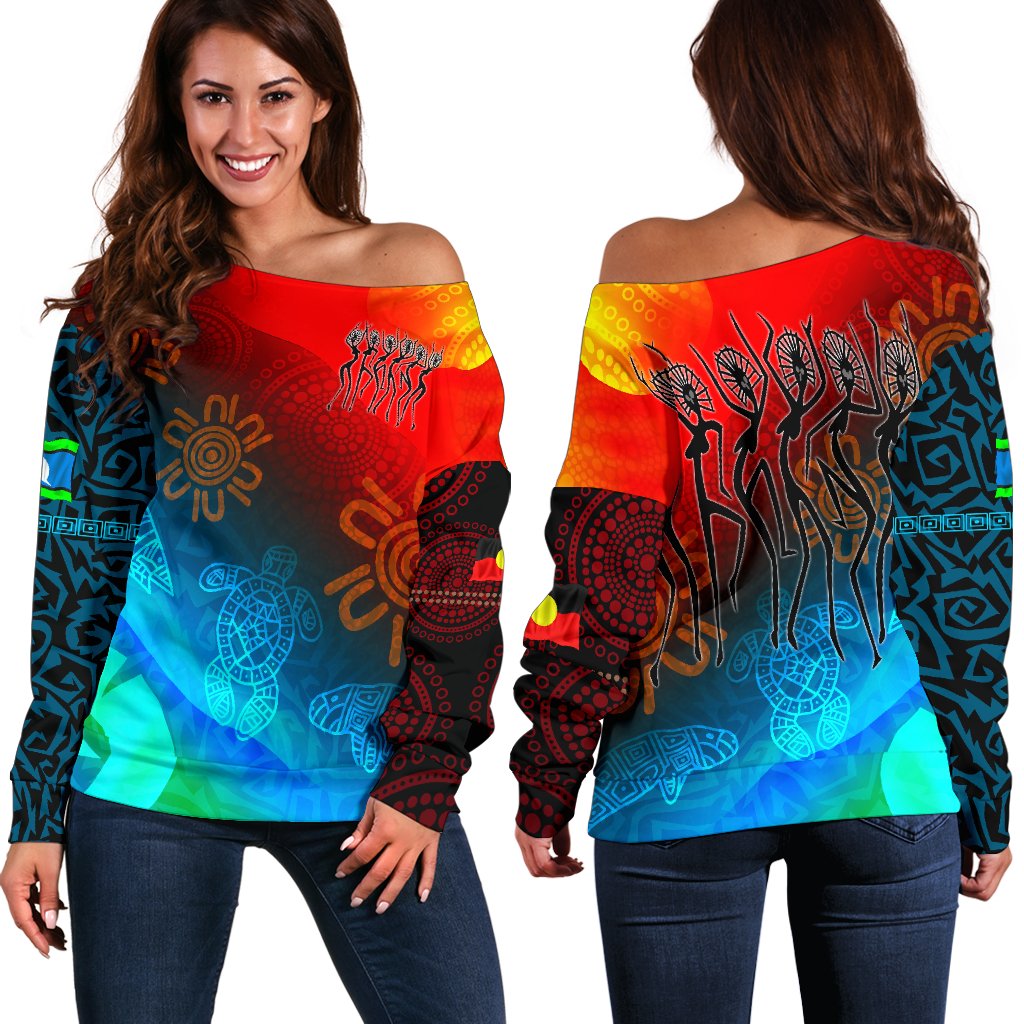 Naidoc Women's Off Shoulder Sweater  - Proud To Be - Vibe Hoodie