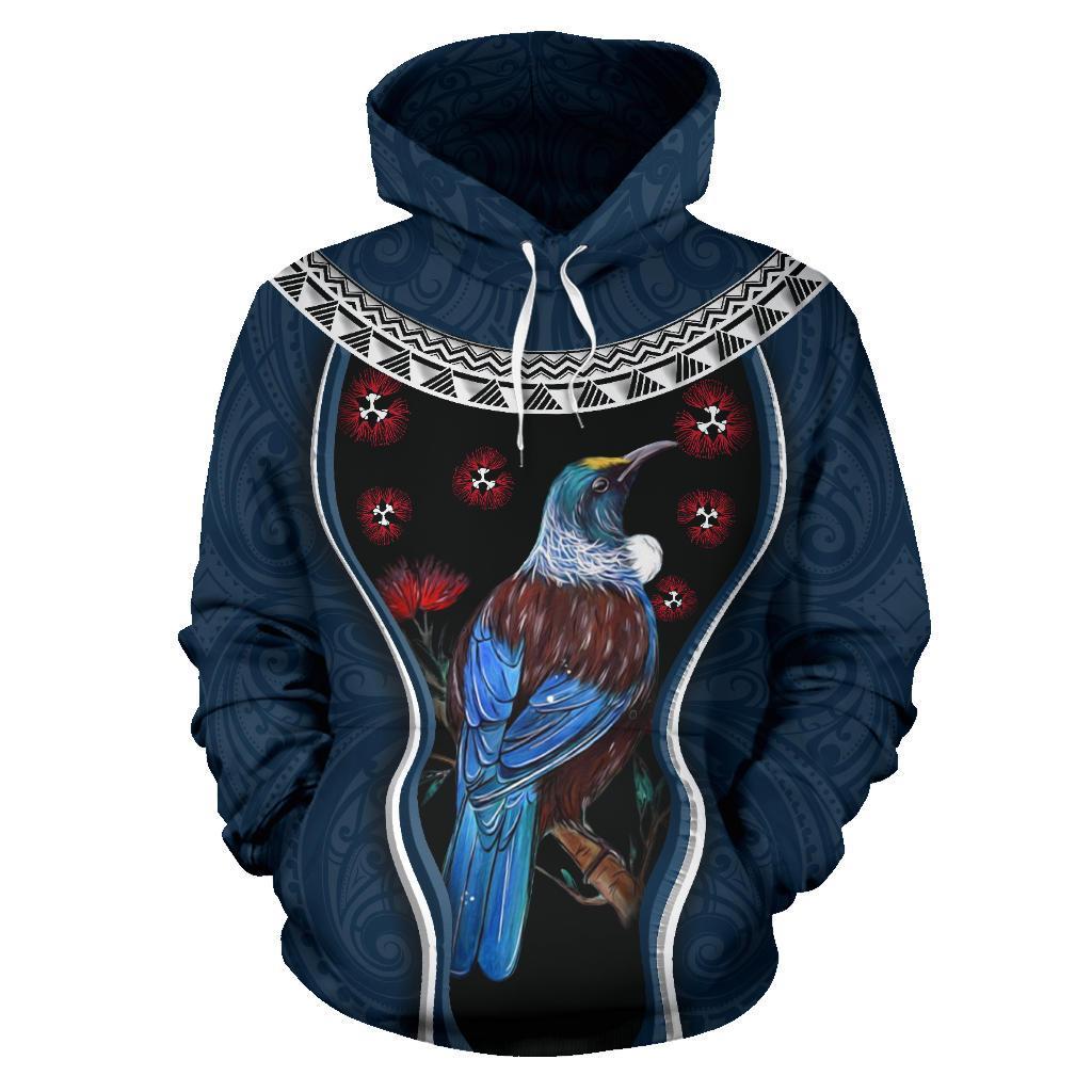 new-zealand-tui-bird-hoodie-pohutukawa-pullover-hoodie-navy