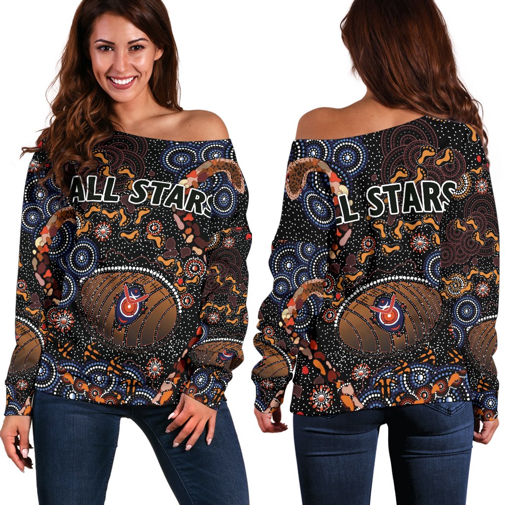 Indigenous Women Off Shoulder Sweater All Stars - Vibe Hoodie
