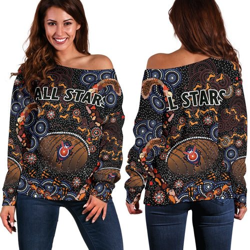 Indigenous Women Off Shoulder Sweater All Stars - Vibe Hoodie