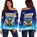 Gold Coast Women Off Shoulder Sweater Titans Gladiator Anzac Day 2021 Version - Indigenous - Vibe Hoodie