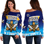 Gold Coast Women Off Shoulder Sweater Titans Gladiator Anzac Day 2021 Version - Indigenous - Vibe Hoodie