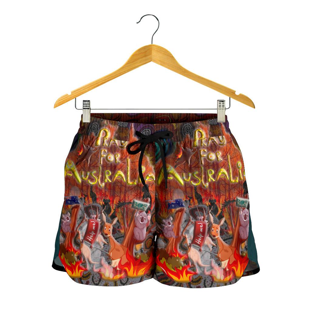 "Pray For Australia" Women's Shorts - Aboriginal Pattern - Love Australia - Vibe Hoodie