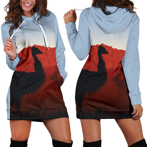 hoodie-dress-australian-nature-with-emu-and-kangaroo