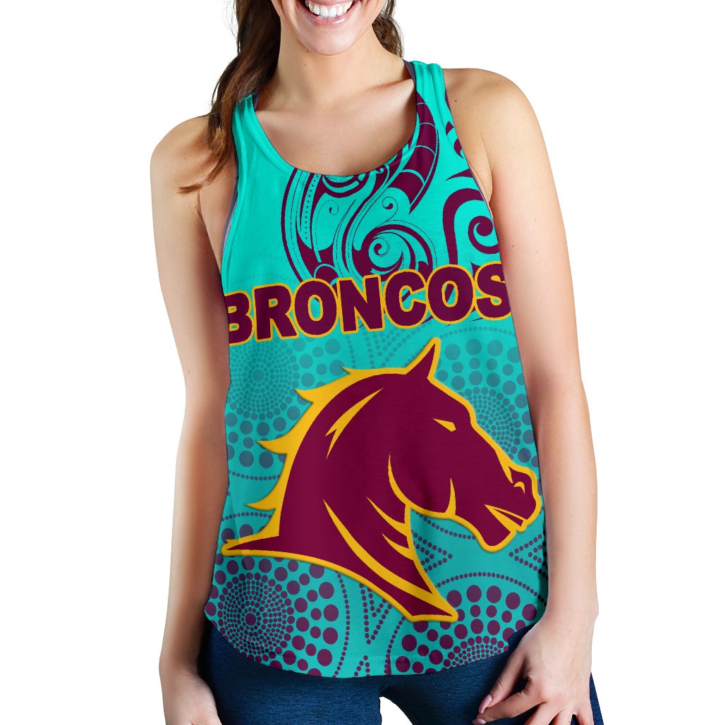 Brisbane Broncos Women Racerback Tank Maori With Aboriginal - Vibe Hoodie