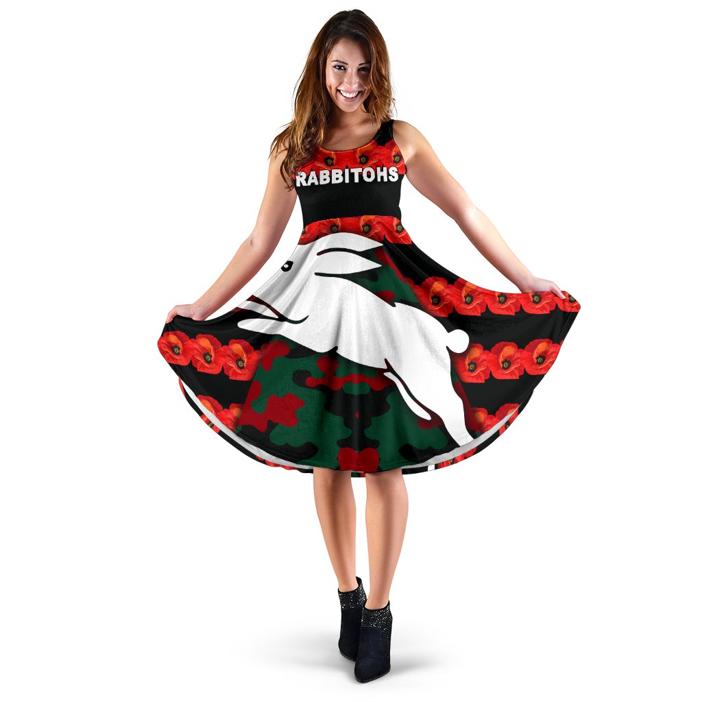 South Sydney Rabbitohs Women's Dress Anzac Day Poppy Flower Vibes - Vibe Hoodie