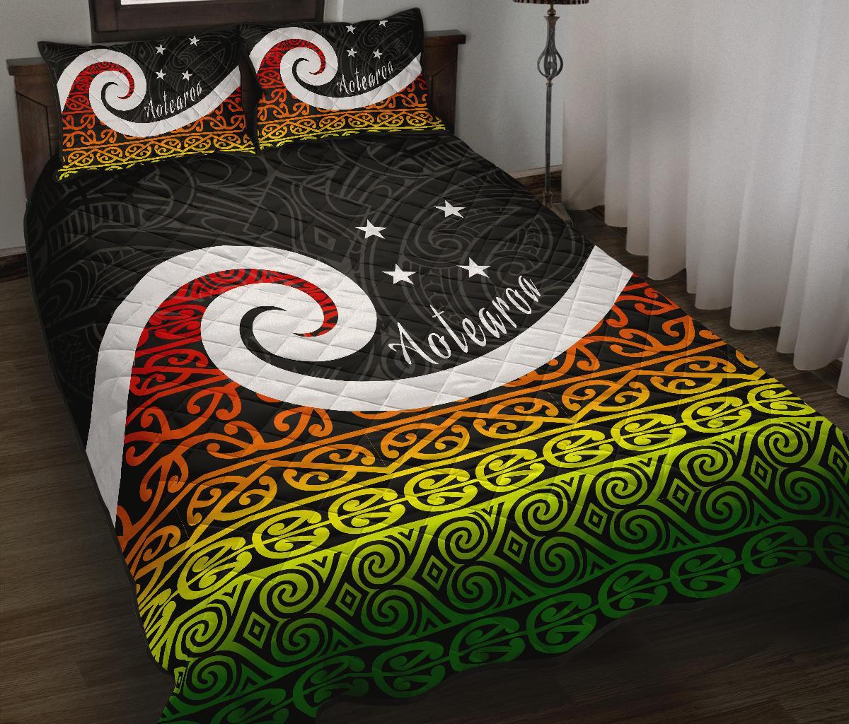 quilt-bed-set-nz-koru-rastafari-color