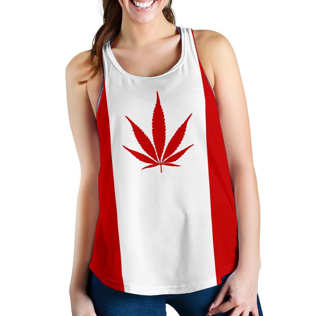 Canada Racerback Tank Weed Flag - Vibe Hoodie
