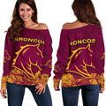 Brisbane Women Off Shoulder Sweater Broncos Indigenous - Vibe Hoodie