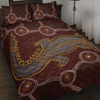aboriginal-quilt-bed-set-indigenous-crocodile-brown-color