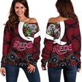 Queensland Women's Off Shoulder Sweater Reds Rugby - Koala - Vibe Hoodie