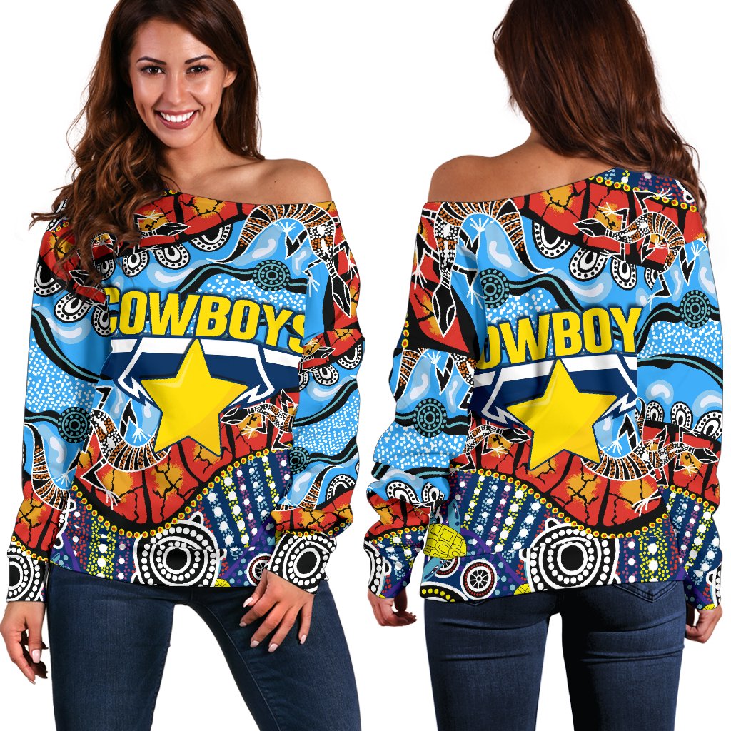 Cowboys Indigenous Off Shoulder Sweater - Vibe Hoodie