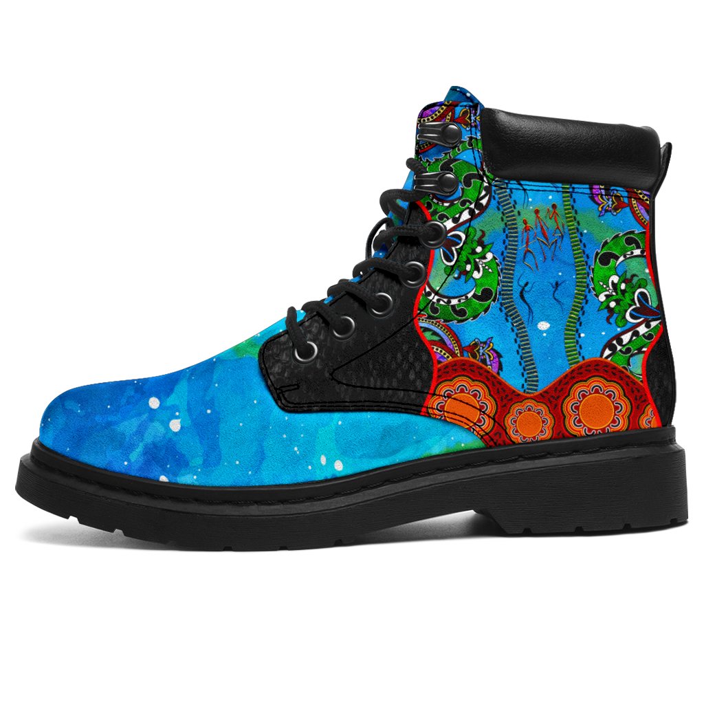 aboriginal-all-season-boots-aussie-indigenous-patterns-blue