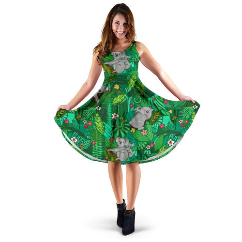 Koala Midi Dress - Koala Patterns - Vibe Hoodie