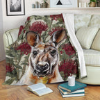 premium-blanket-kangaroo-blanket-waratah-flowers-painting