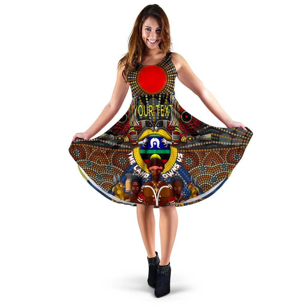 (Custom Text) The Land Owns Us Women's Dress - Vibe Hoodie