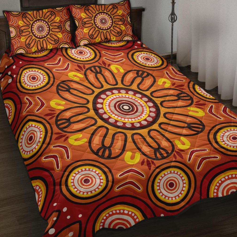 aboriginal-quilt-bed-set-circle-flowers-patterns-ver01