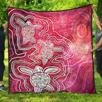 aboriginal-premium-quilt-sea-turtle-with-indigenous-patterns-pink