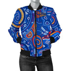 aboriginal-womens-bomber-jacket-indigenous-footprint-patterns-blue-color