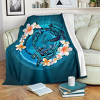 new-zealand-premium-blanket-blue-plumeria-animal-turtle-tattoo