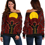 Aboriginal Personalised Women's Off Shoulder Sweater - The Sun Always Shines - Vibe Hoodie