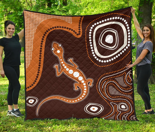 aboriginal-premium-quilt-australia-orange-lizard-aboriginal-art-1