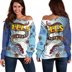 Parramatta Women Off Shoulder Sweater Eels Simple Indigenous - Vibe Hoodie