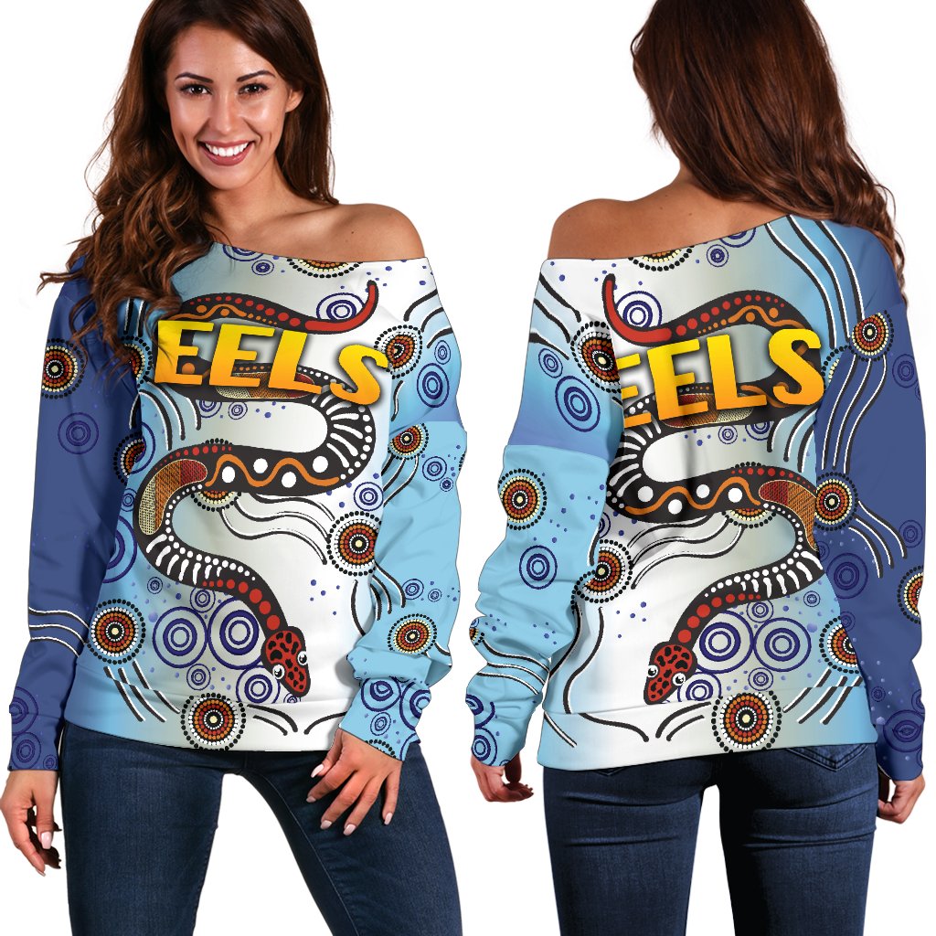 Parramatta Women Off Shoulder Sweater Eels Simple Indigenous - Vibe Hoodie