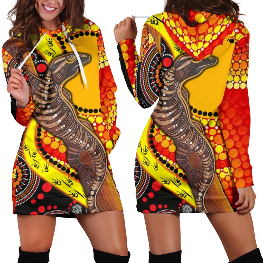 hoodie-dress-australian-aboriginal-dot-painting-sun-and-lizard