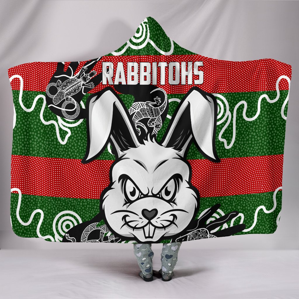 rabbitohs-indigenous-hooded-blanket-rabbit-head