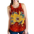 Aboriginal Women's Racerback Tank - Australia Map Hand Patterns Spider Web - Vibe Hoodie