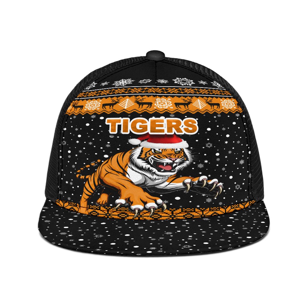 Wests Christmas Trucker Hat Tigers Unique Vibes - Black - Vibe Hoodie