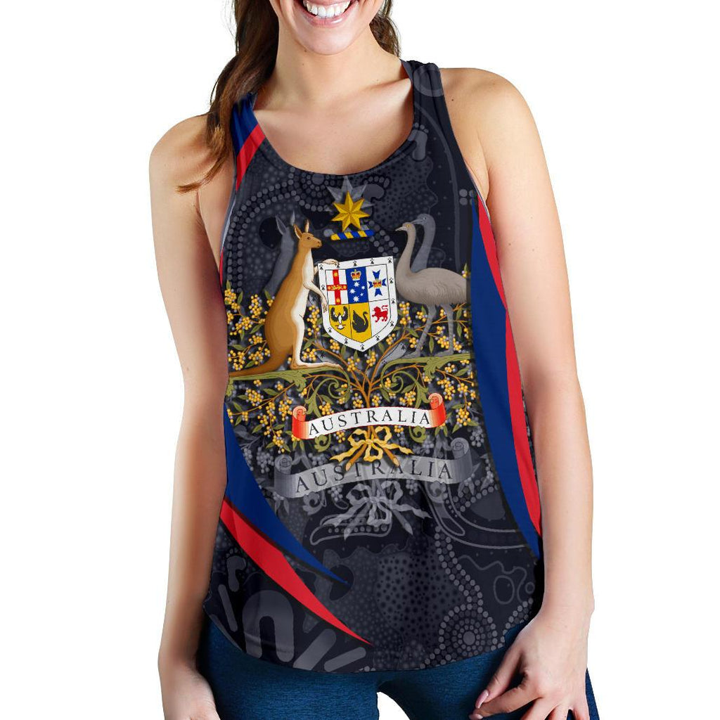 Racerback Tank - Australia Coat of Arms Tank Top Aussie Spirit - Women - Vibe Hoodie