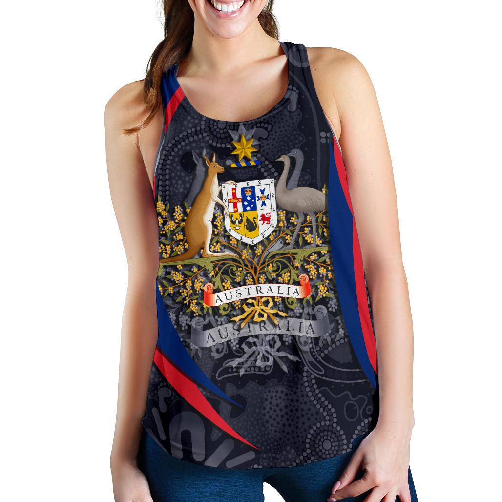 Racerback Tank - Australia Coat of Arms Tank Top Aussie Spirit - Women - Vibe Hoodie