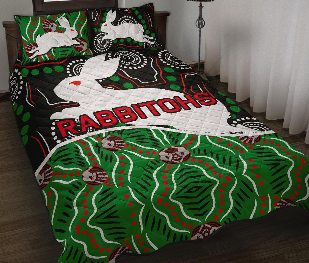 rabbitohs-quilt-bed-set-aboriginal