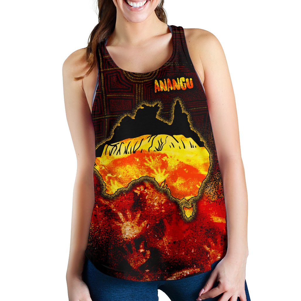 Aboriginal Women's Racerback Tank - Anangu Custodians - Vibe Hoodie