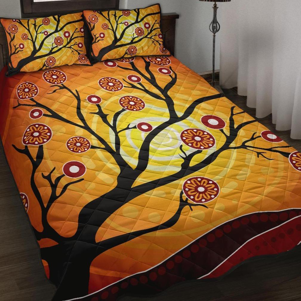 aboriginal-quilt-bed-set-tree-in-spring-season