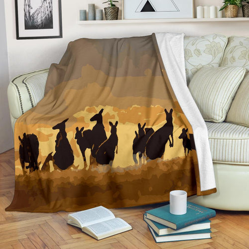 premium-blanket-kangaroo-blanket-family-sunset-painting-ver02a