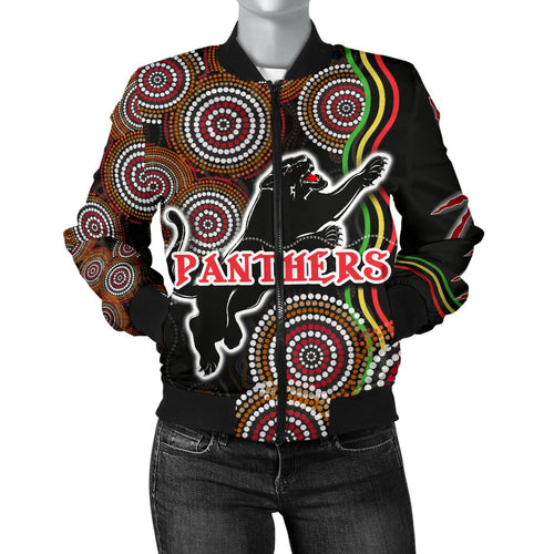 panthers-black-women-bomber-jacket-indigenous-penrith-version