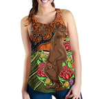 Aboriginal Women's Racerback Tank - Kangaroo With Indigenous Tree - Vibe Hoodie