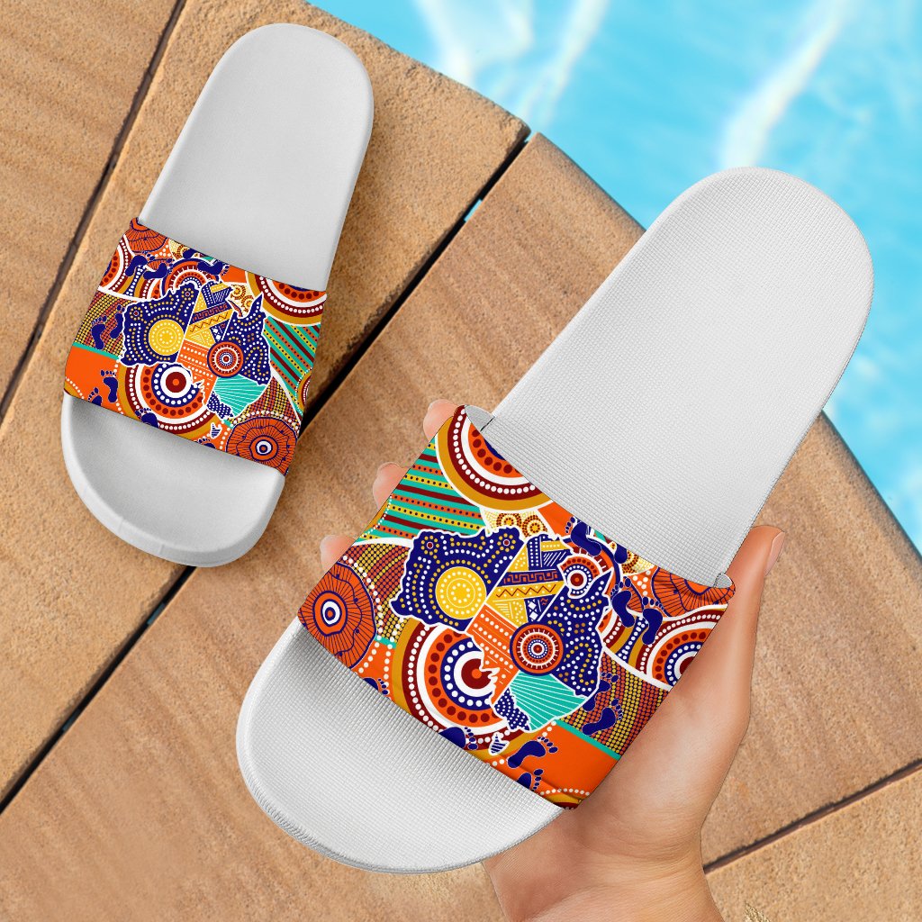 aboriginal-slide-sandals-australian-map-dot-painting-ver-01