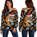 Wests Christmas Women's Off Shoulder Sweater Tigers Fancy - Vibe Hoodie