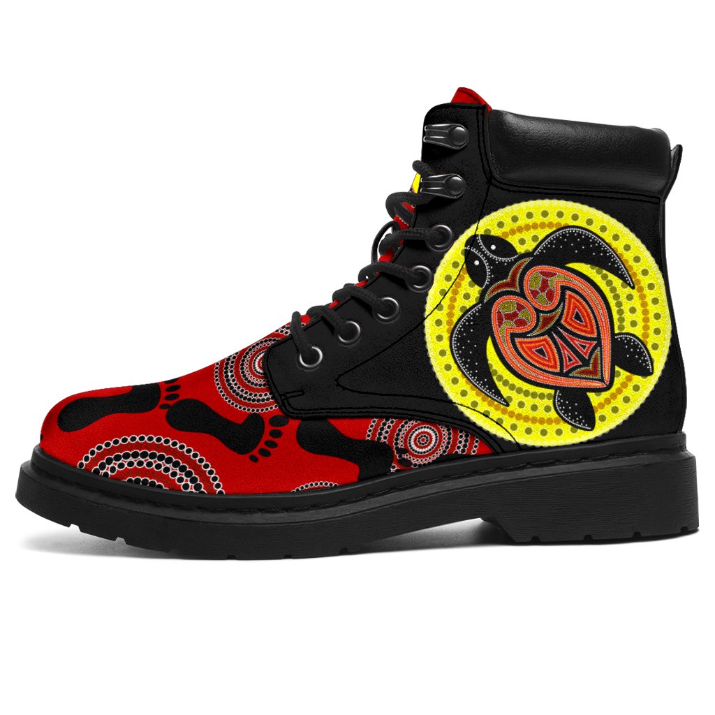 aboriginal-boots-turtle-patterns-footprint-circle-dot-painting-all-season