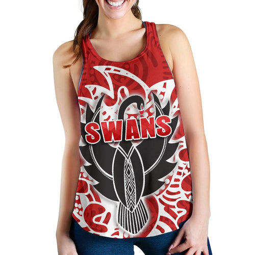 Sydney Women Racerback Tank Simple Indigenous Swans - Vibe Hoodie