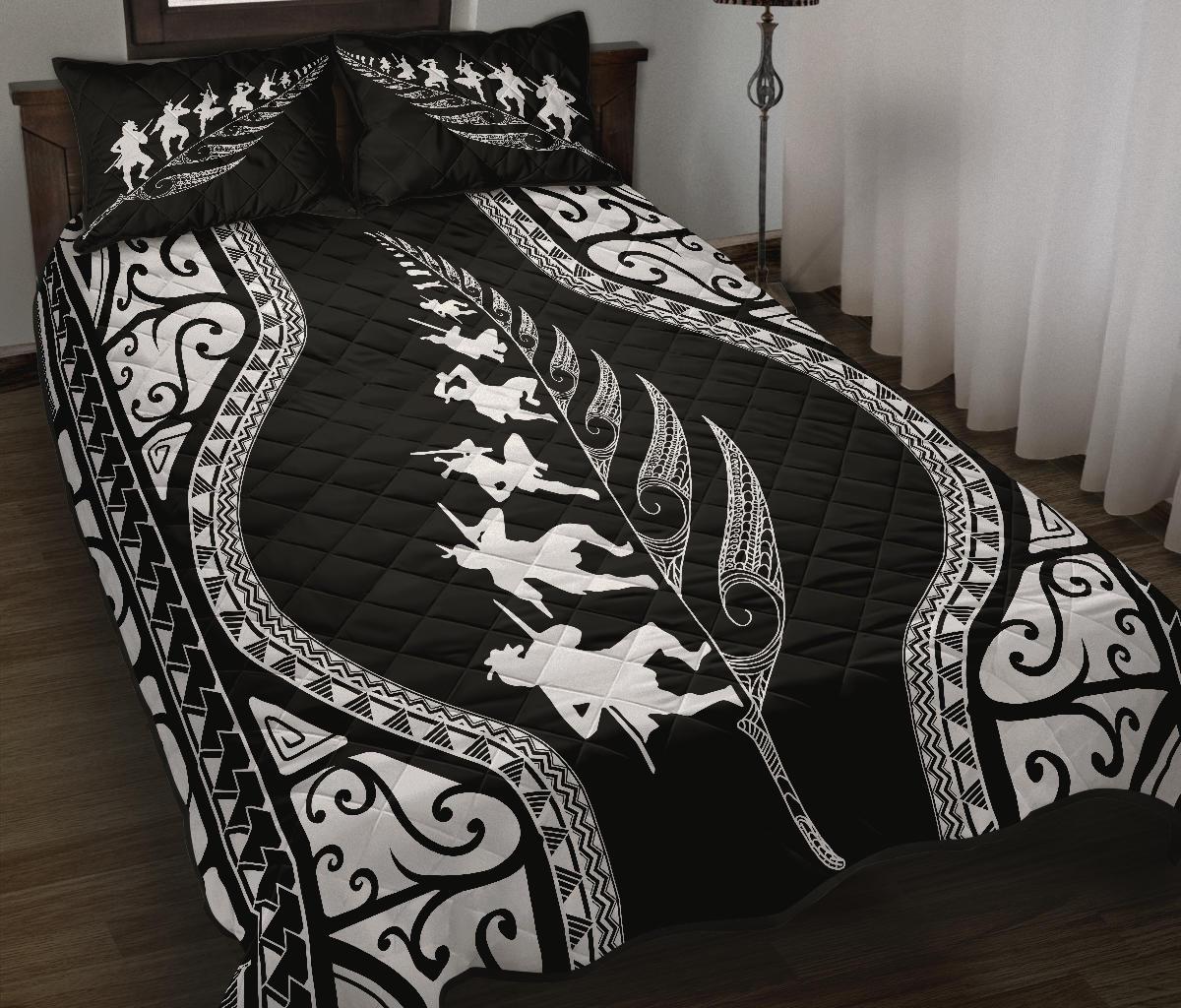 new-zealand-haka-fern-quilt-bed-set-black