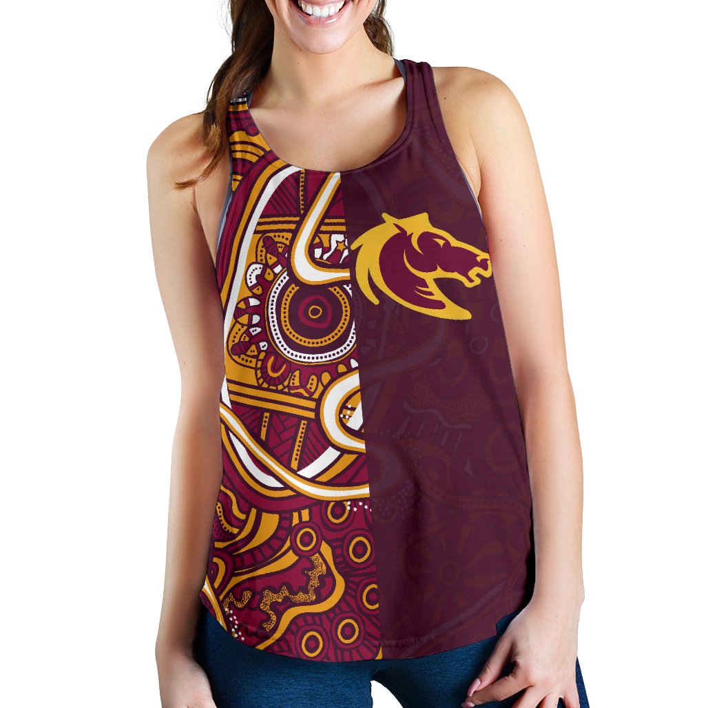 Brisbane Broncos Indigenous Women's Racerback Tank Half Style - Vibe Hoodie