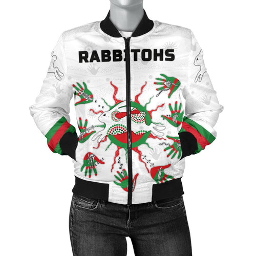 rabbitohs-indigenous-bomber-jacket-for-women-animals-aboriginal