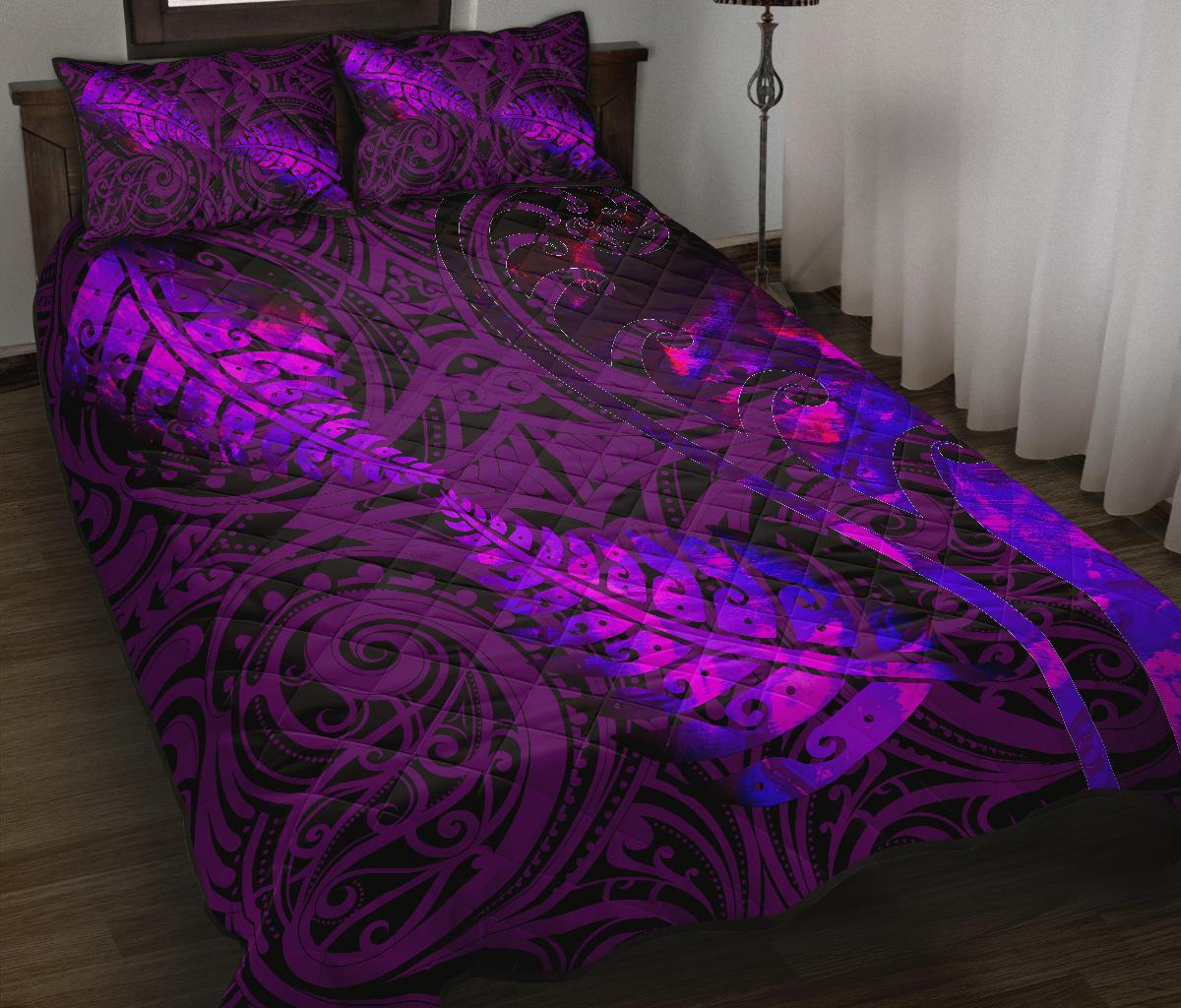 aotearoa-maori-quilt-bed-set-silver-fern-koru-vibes-purple