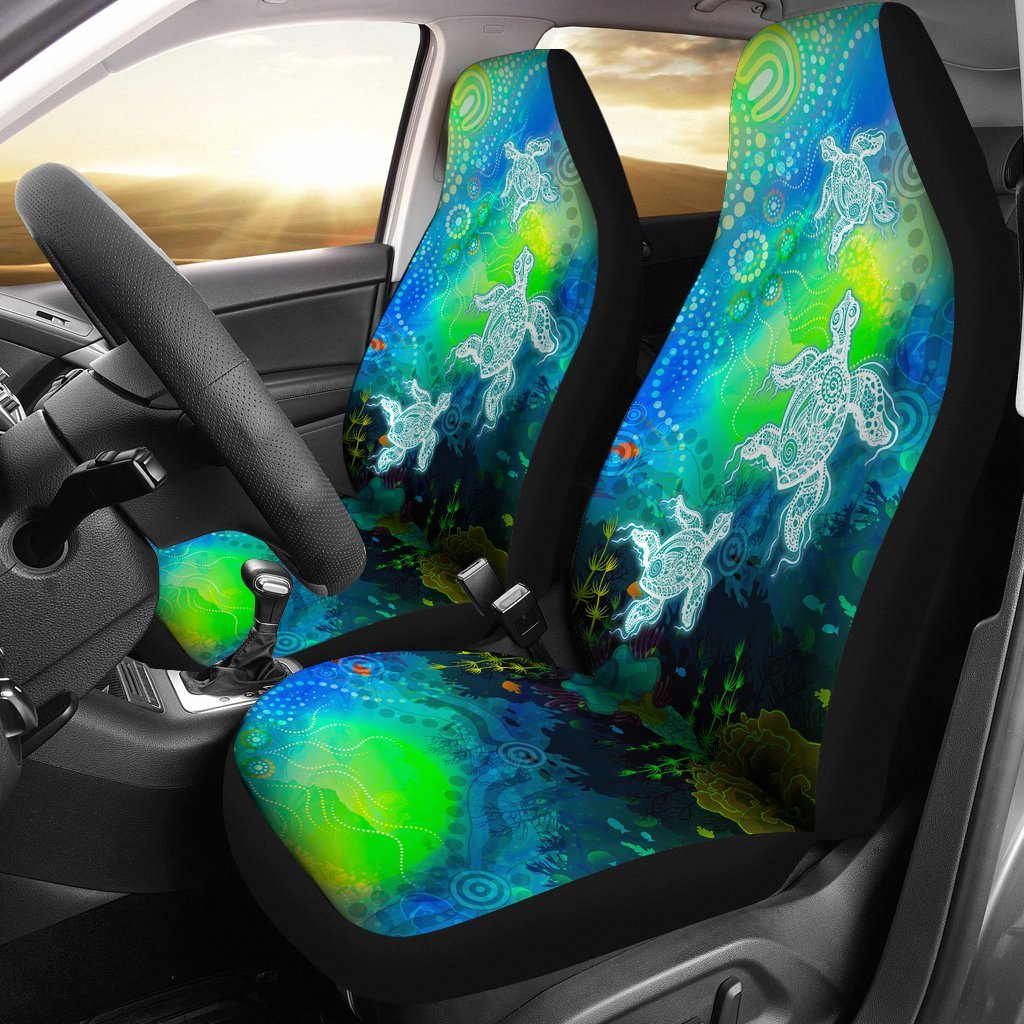aboriginal-car-seat-covers-indigenous-turtle-ocean-dot-painting-art
