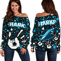 Sharks Indigenous Women's Off Shoulder Sweater Minimalism Version - Vibe Hoodie